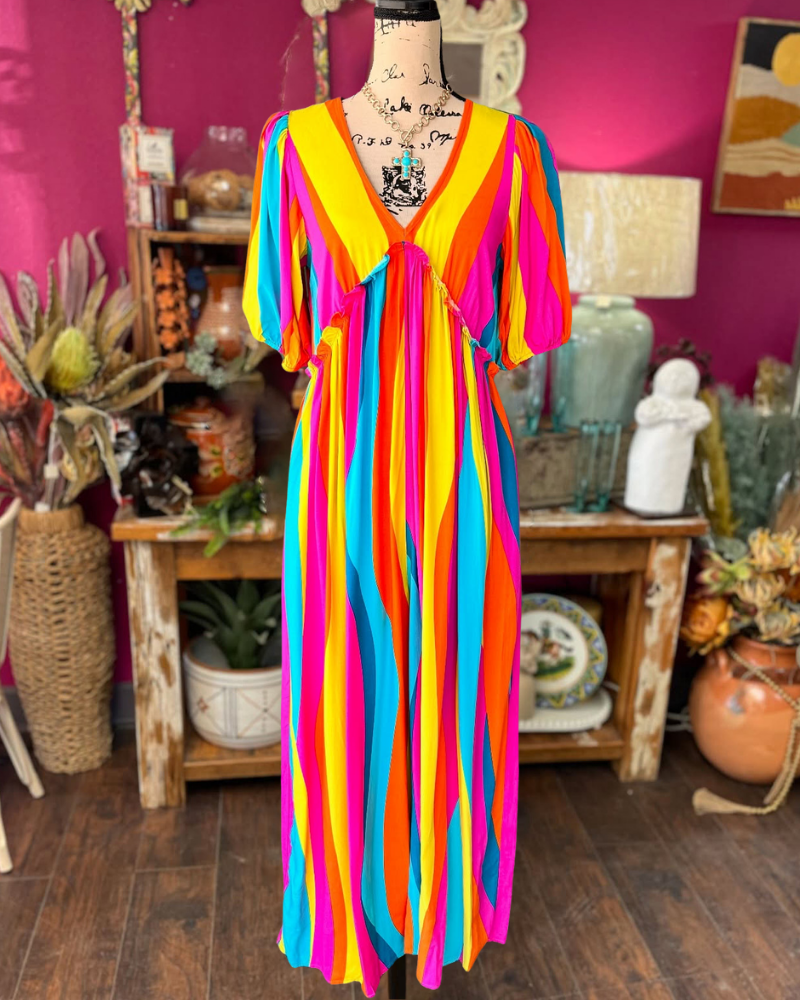 Colorful Striped Wide Leg Jumpsuit