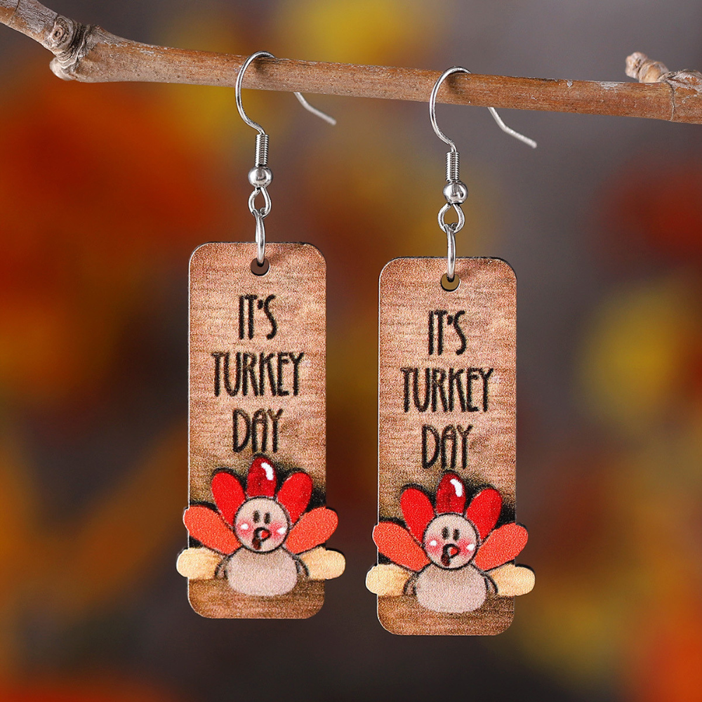 Thanksgiving Turkey Pendant Earrings