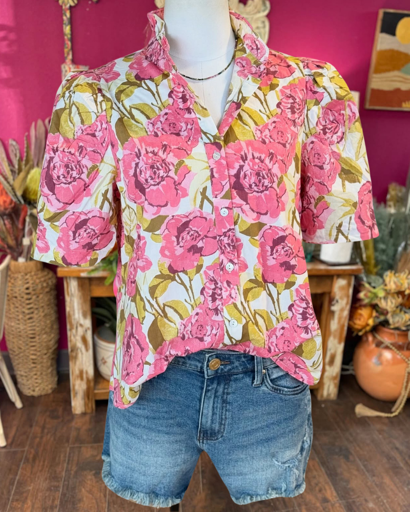 Charming Blooming Floral Shirt Top