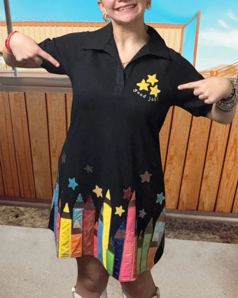 Star Pencil Embroidered Dress