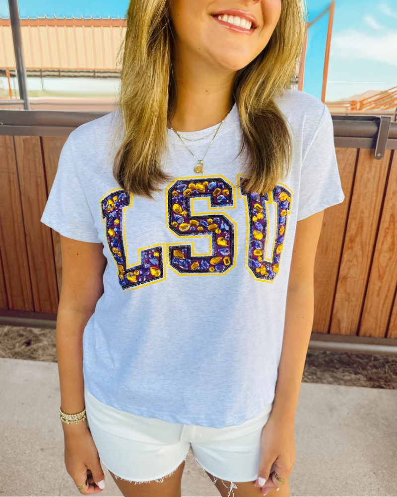LSU Rhinestone T-Shirt