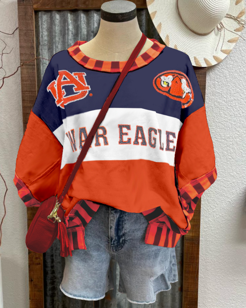 Auburn Colorblock Striped Trim T-shirt