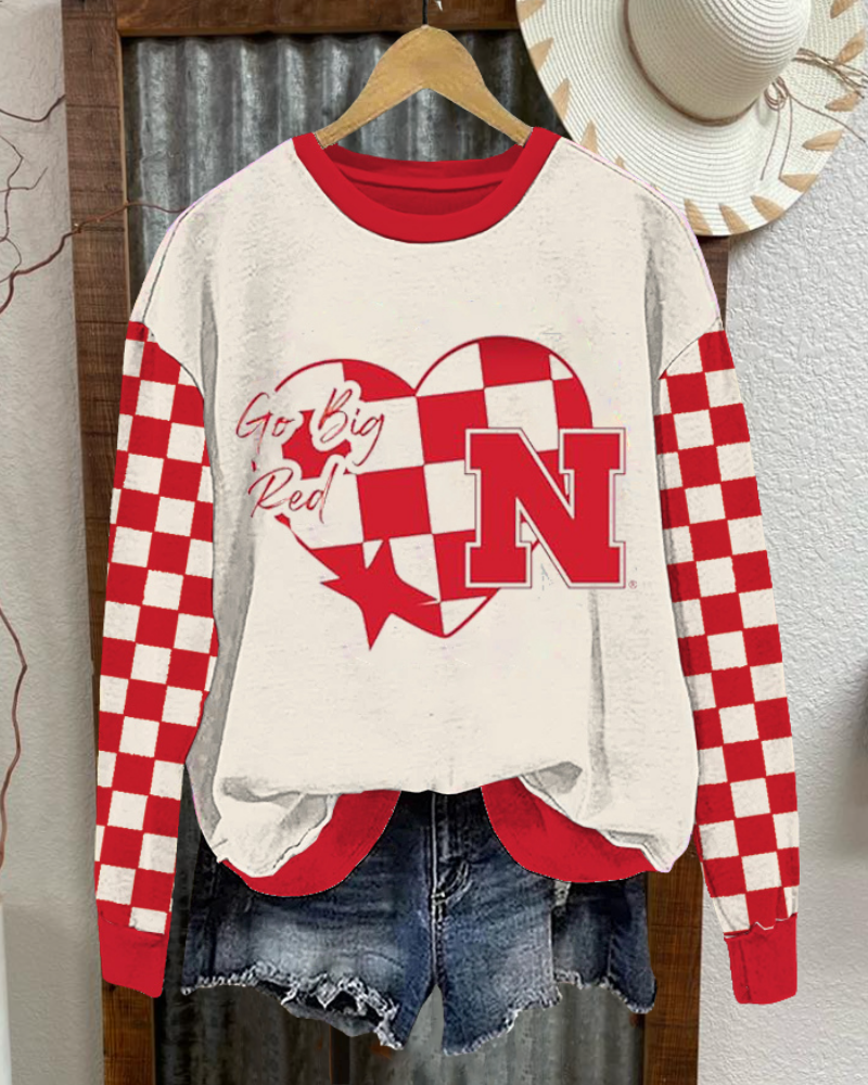 Nebraska Heart Check Sweatshirt