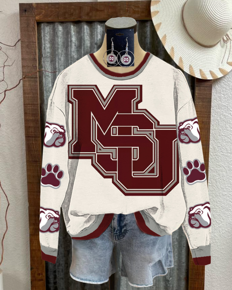MSU Bulldogs Contrast Trim Sweatshirt