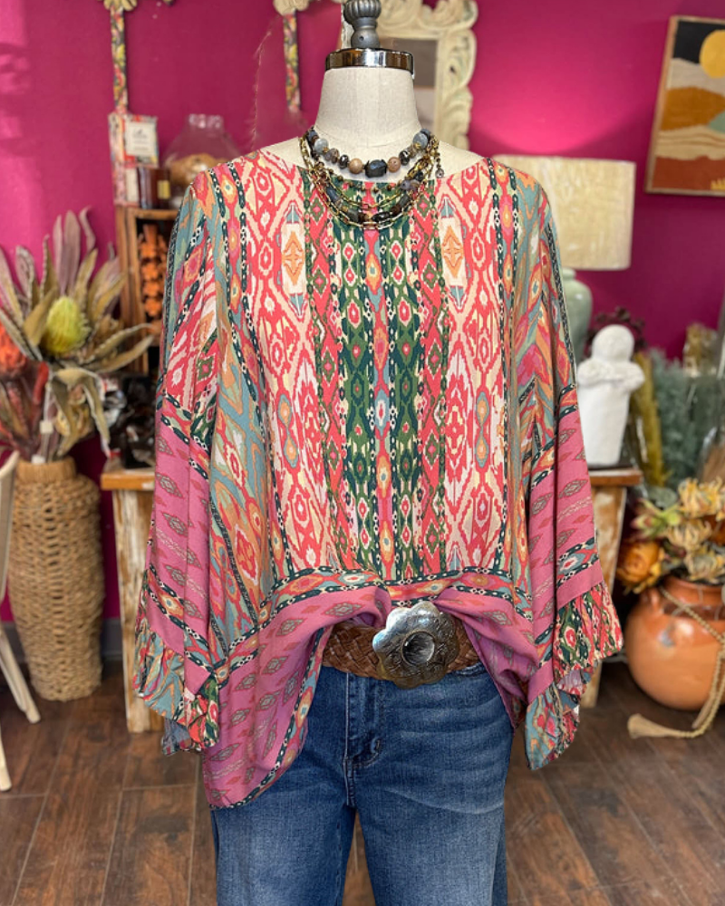 Oversized Bohemian Mixed Top