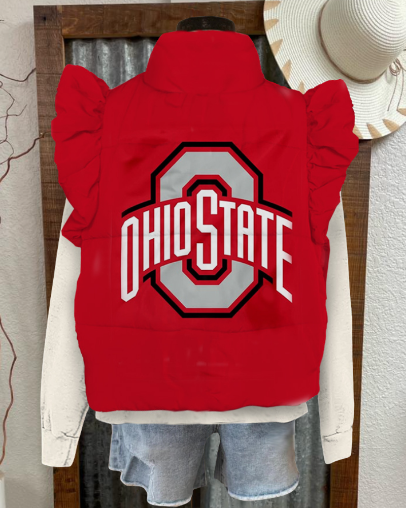 Ohio State Ruffle Vest Coat