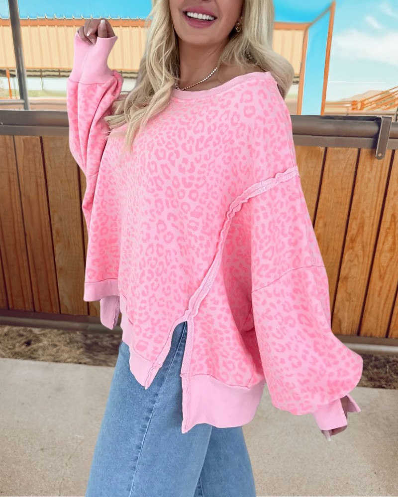 Oversized Stylish Leopard Sweatshirt