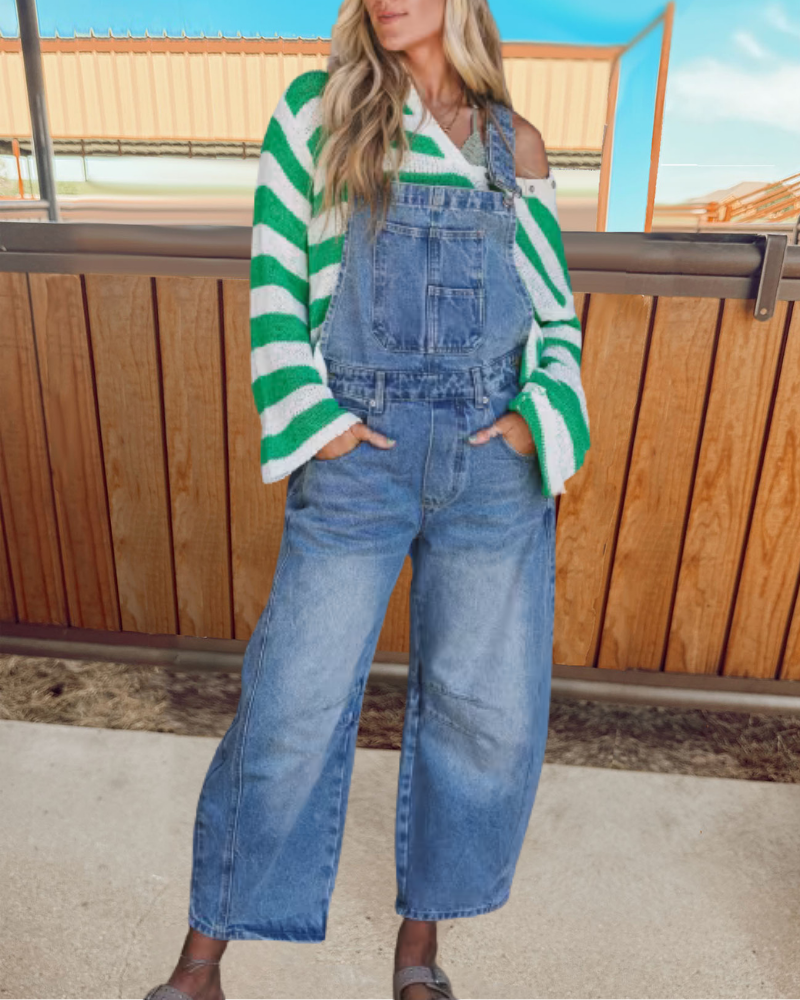 Fashion Washed Denim Overalls