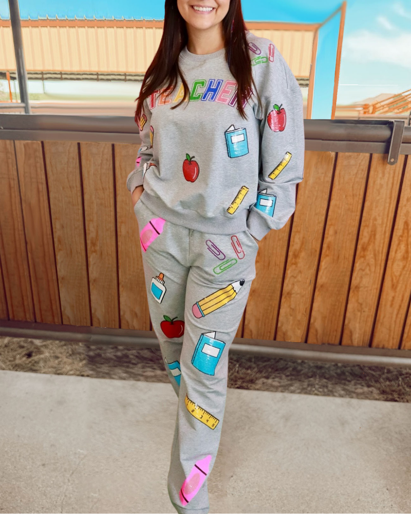 Teacher School Tool Sequin Set