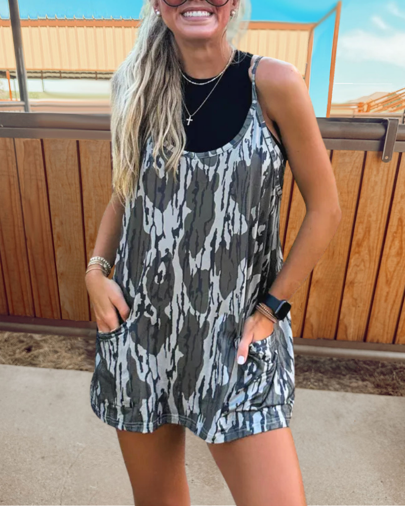 Fashion Camouflage Striped Camisole