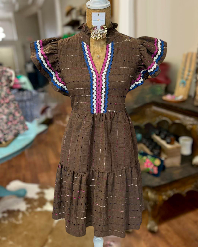 Flowy Ruffled Striped Dress