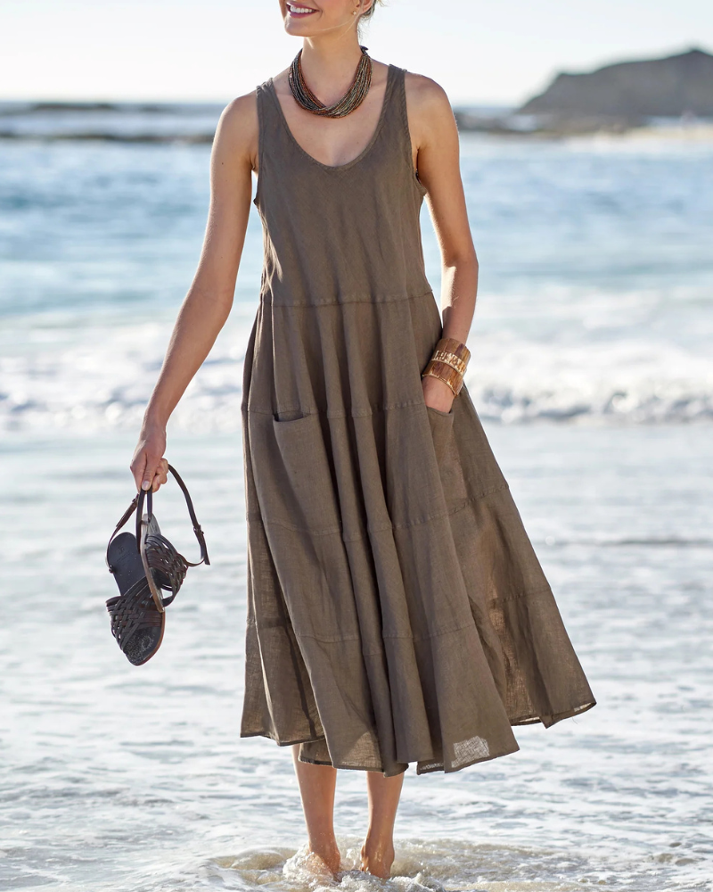 Casual Sleeveless Midi Dress