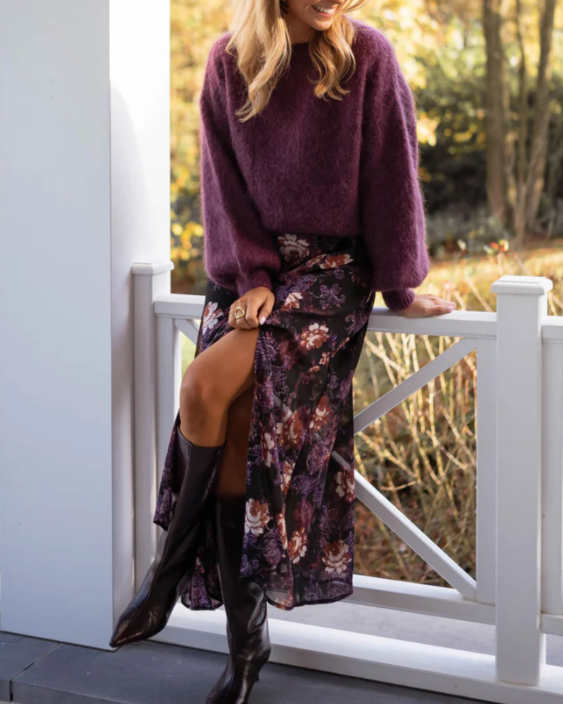 Floral Chiffon V-Neck Maxi Dress