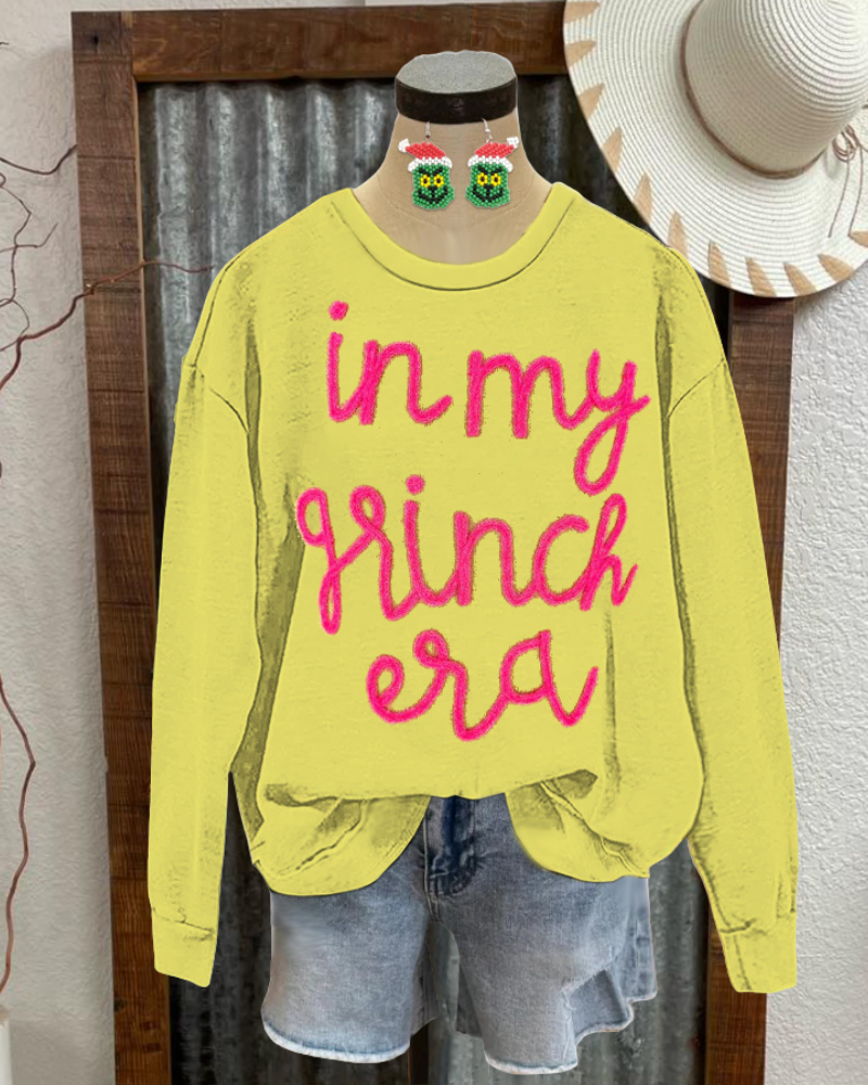 Playful In My Grinch Era Sequin Sweatshirt