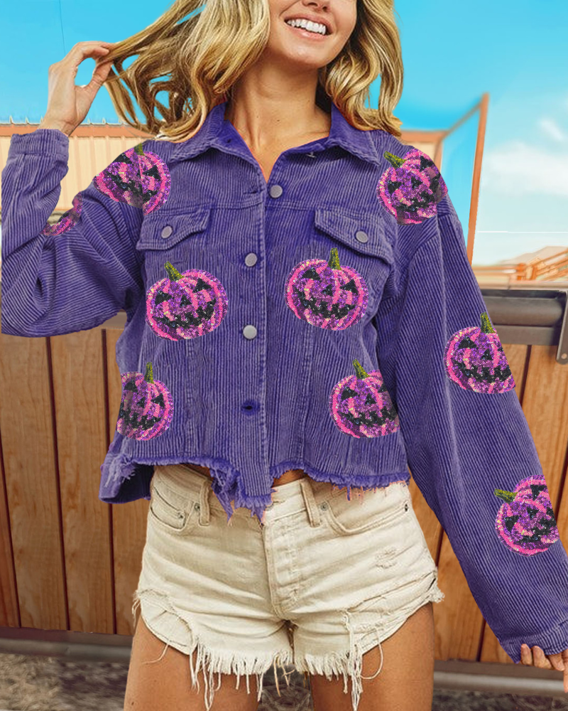 Halloween Pumpkin Sequin Jacket