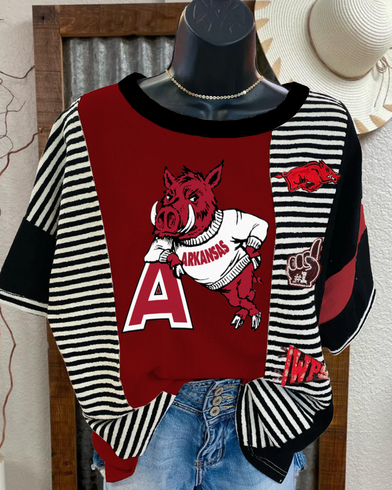 ARKANSAS Sequin Striped T-shirt