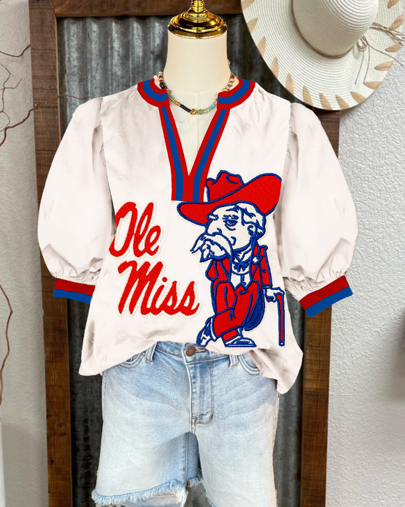Ole Miss Colonel Reb Sequin Top