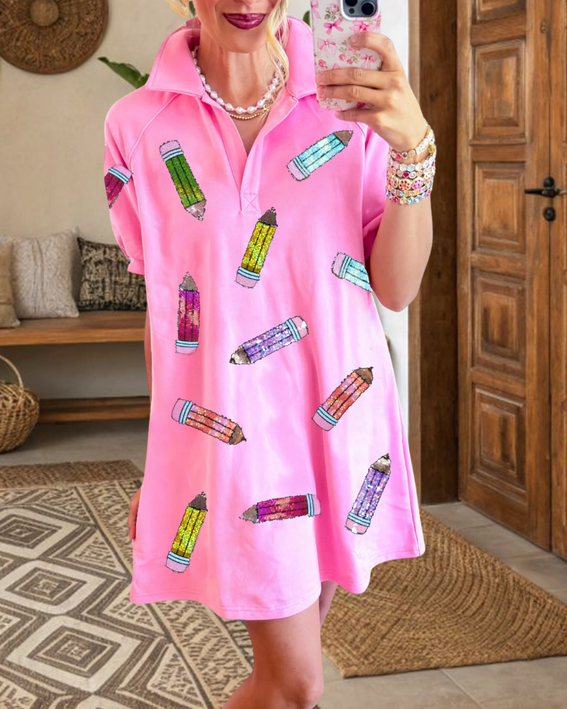 Colorful Pencil Sequin Dress