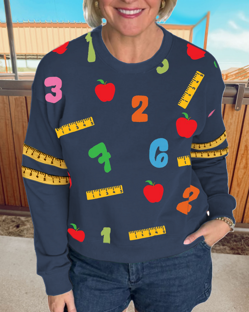 Playful Number Ruler Sweatshirt