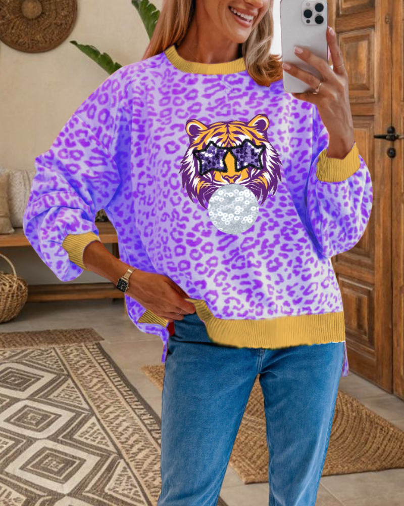 Star Eye Leopard Sweatshirt