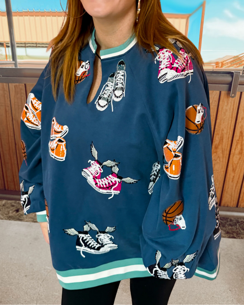 Flying Sneakers Sequined Sweatshirt