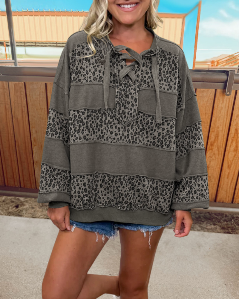 Chic Leopard Layered Pullover