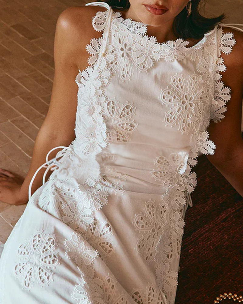 Floral Openwork Lace Dress