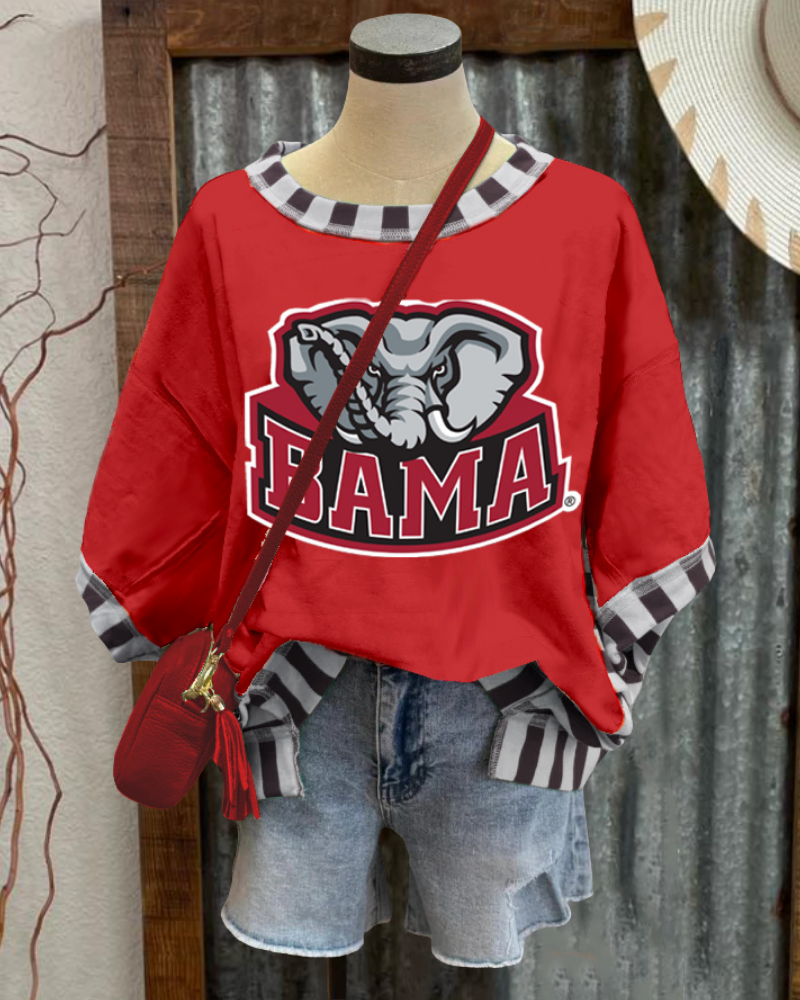 BAMA Crimson Tide Striped Trim T-shirt