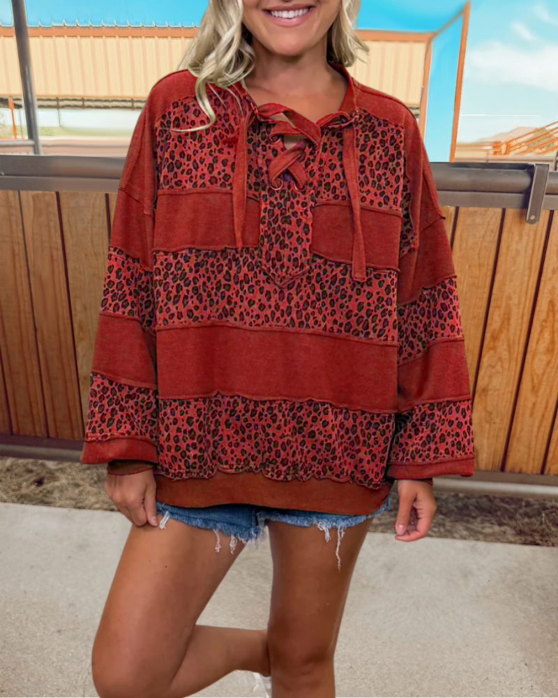 Chic Leopard Layered Pullover