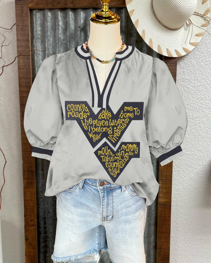 West Virginia V-neck Satin Top