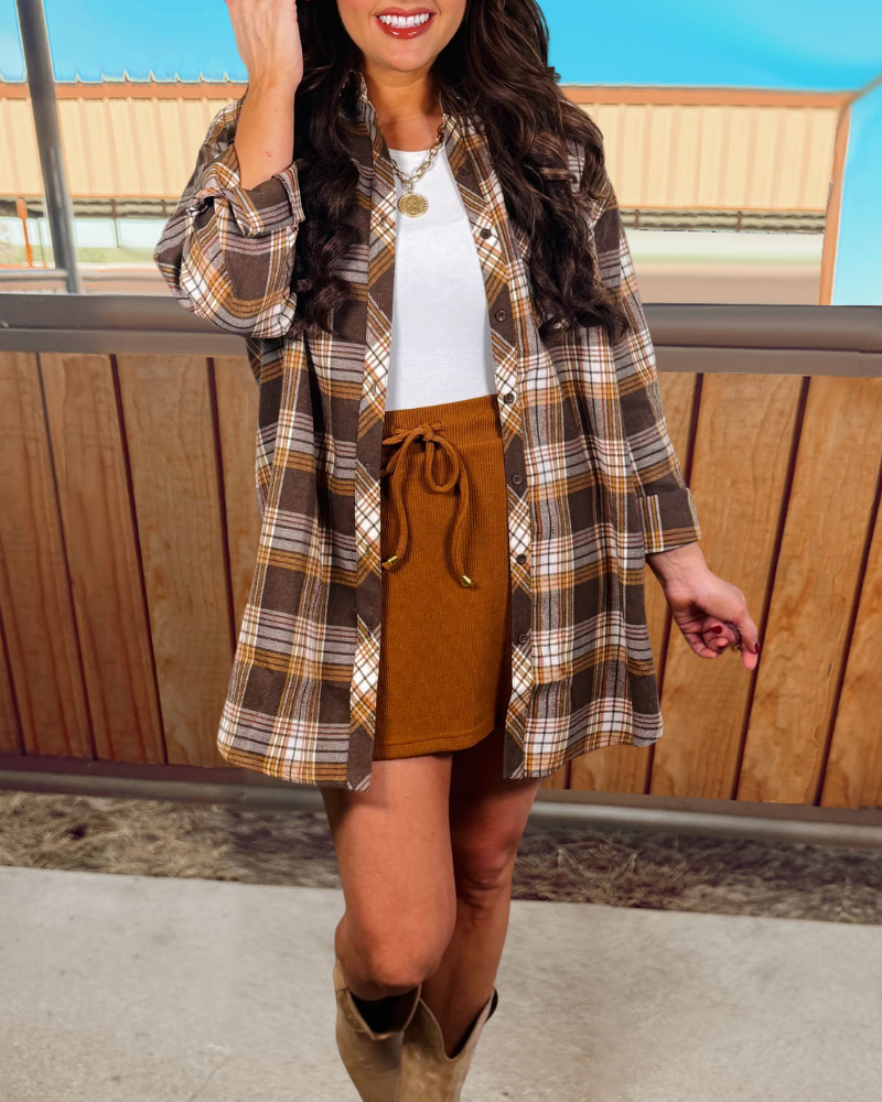 Oversized Stylish Plaid Shirt