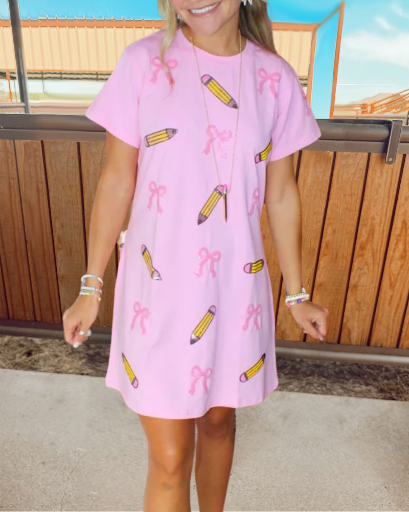 Bow Pencil Sequin Dress