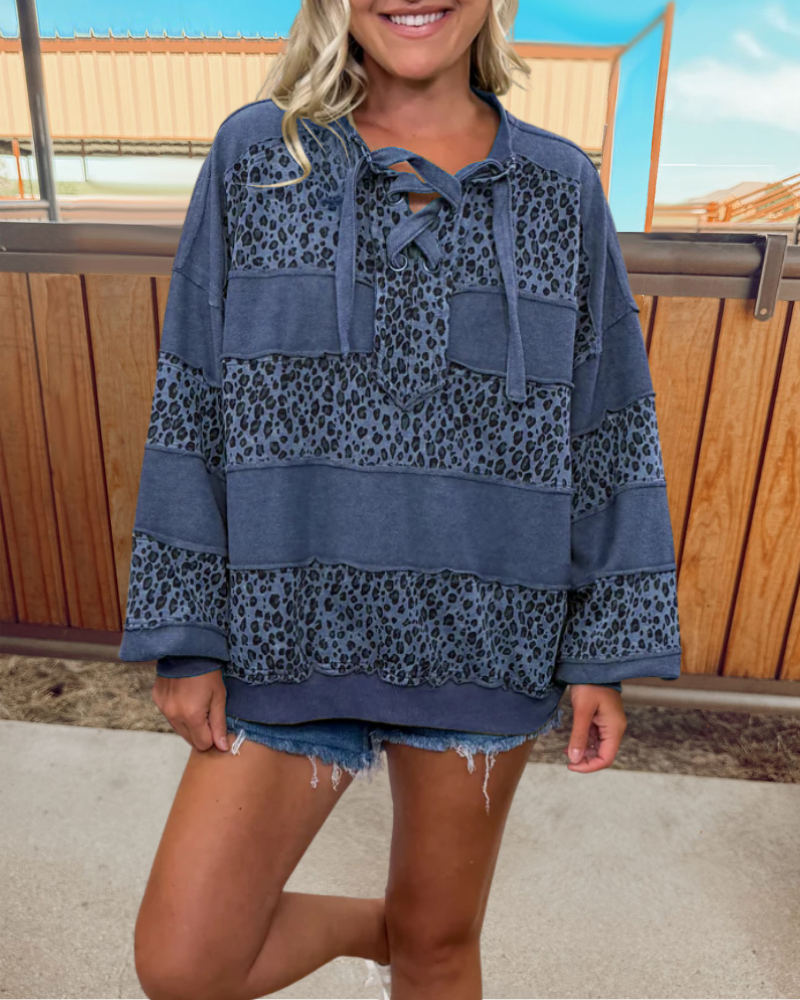Chic Leopard Layered Pullover