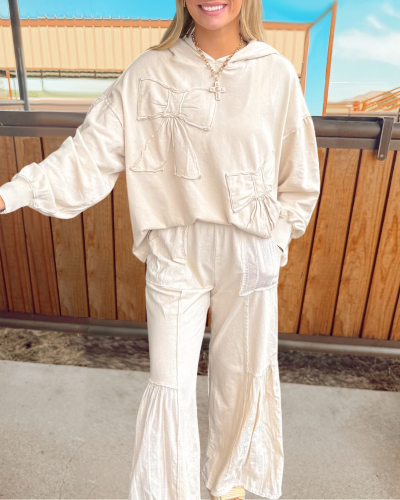 Exquisite Bow Hooded Set