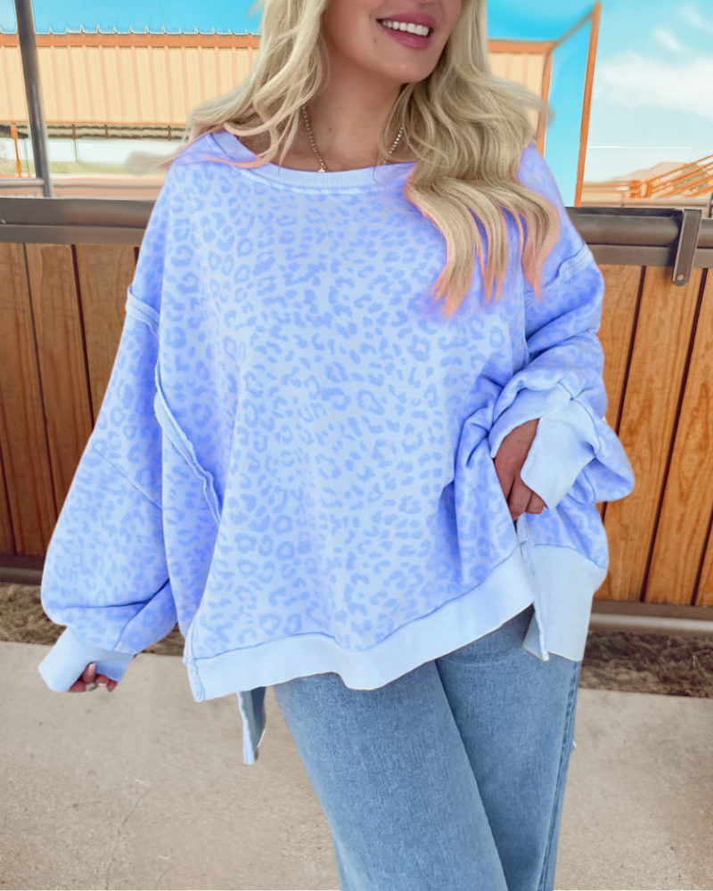 Oversized Stylish Leopard Sweatshirt