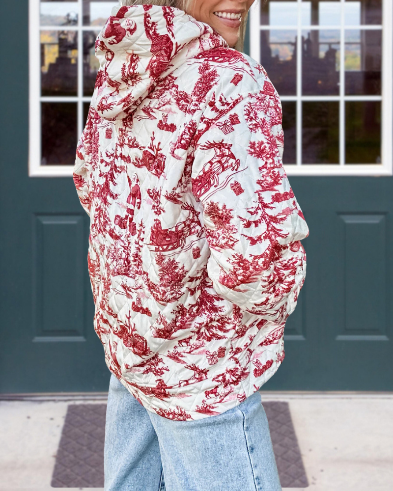 Christmas Sight Quilted Hooded Sweatshirt