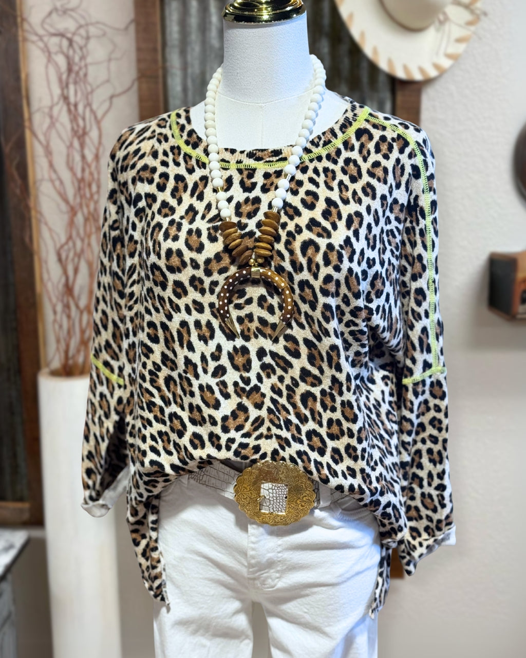 Playful Leopard Print Sweatshirt