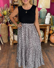 Patchwork Leopard Midi Dress