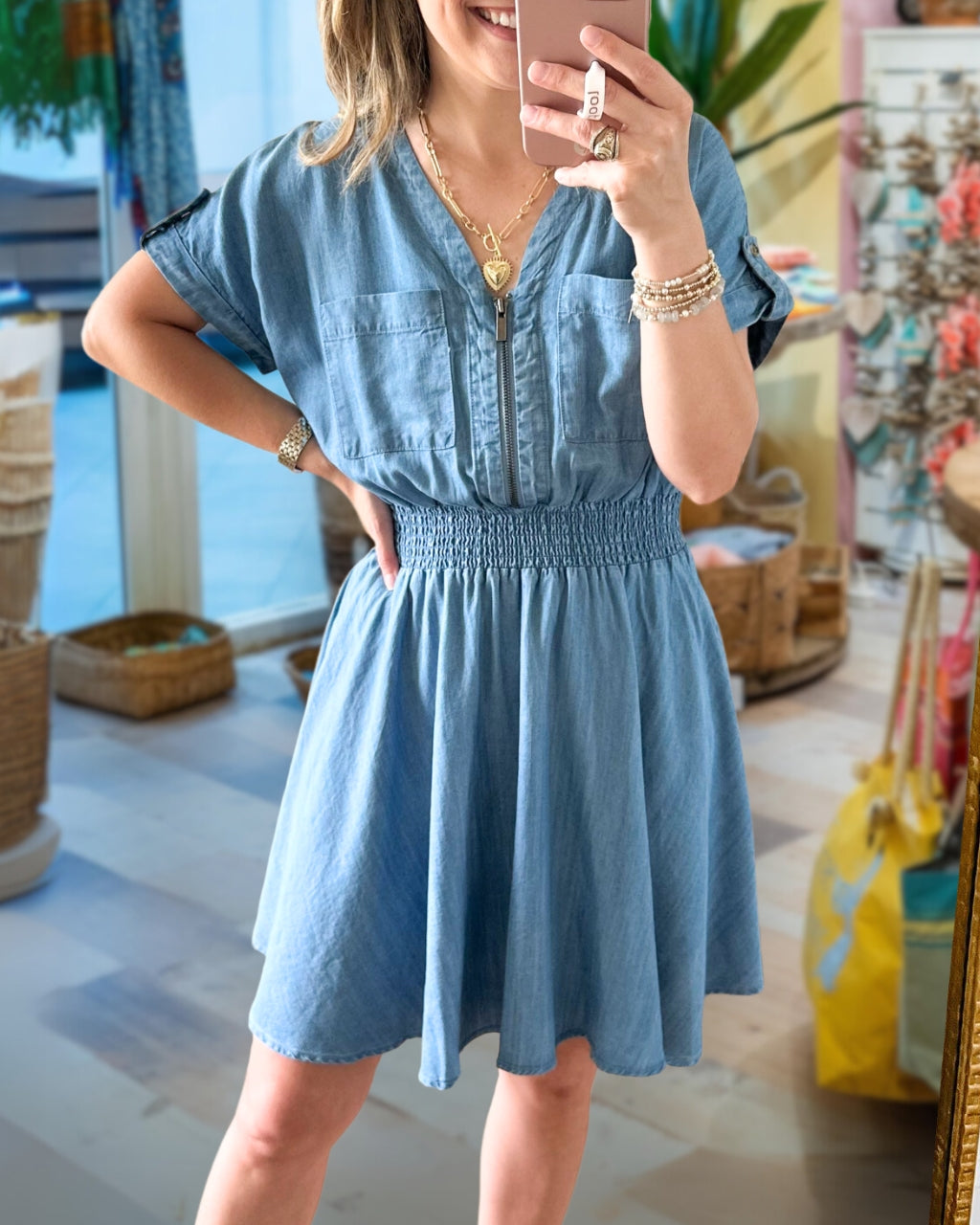 Flare Tencel Denim Dress
