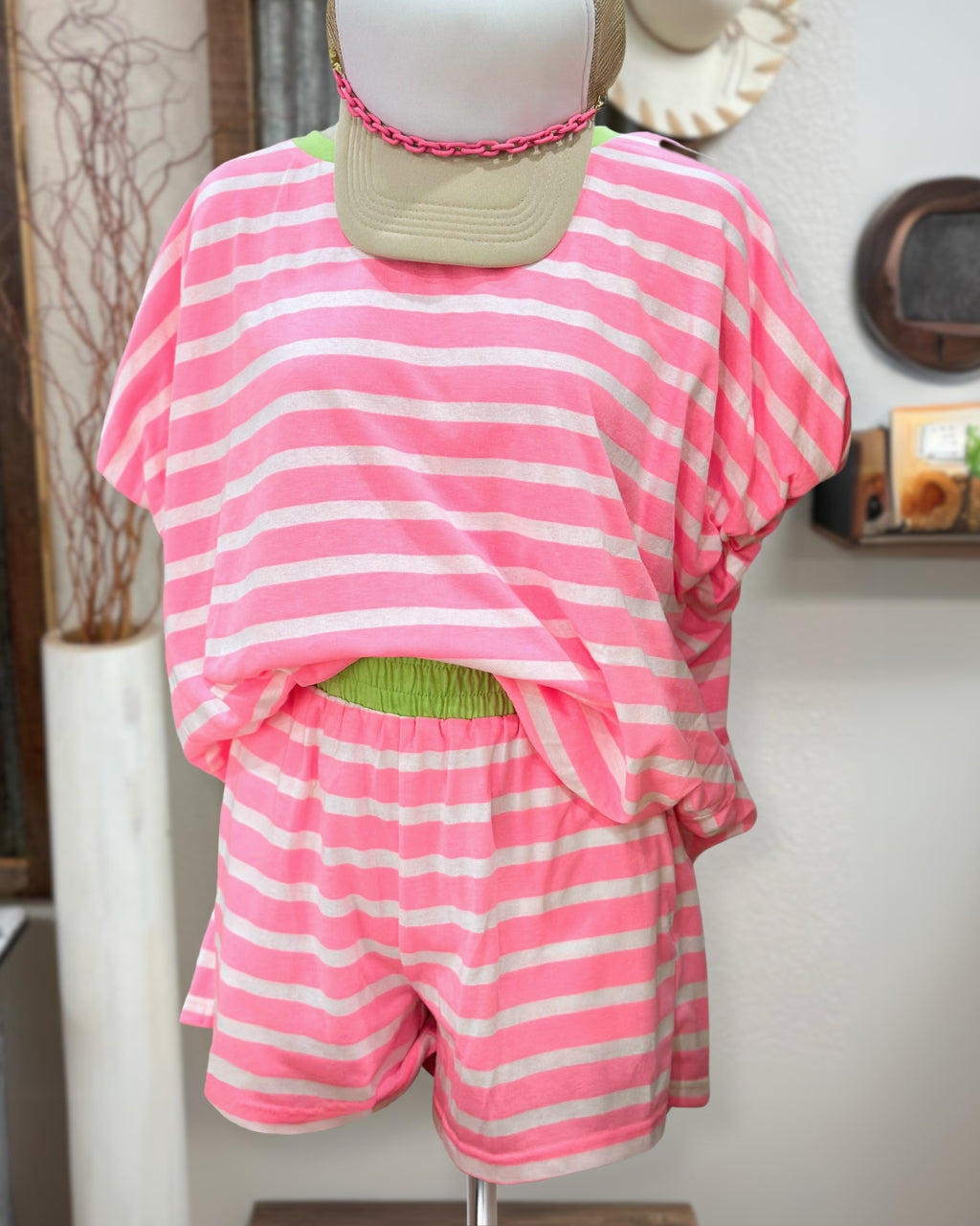 Cozy Striped Short Set