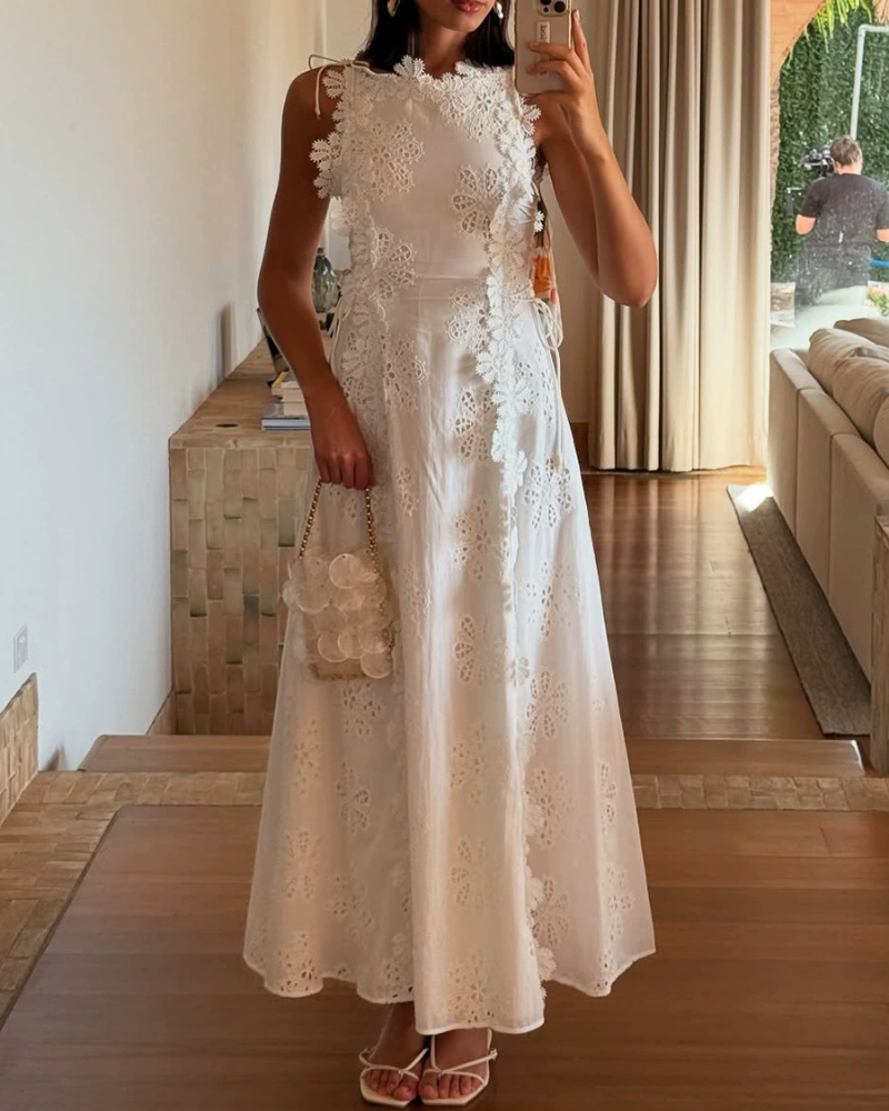 Floral Openwork Lace Dress