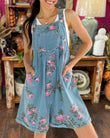 Floral Denim Overalls