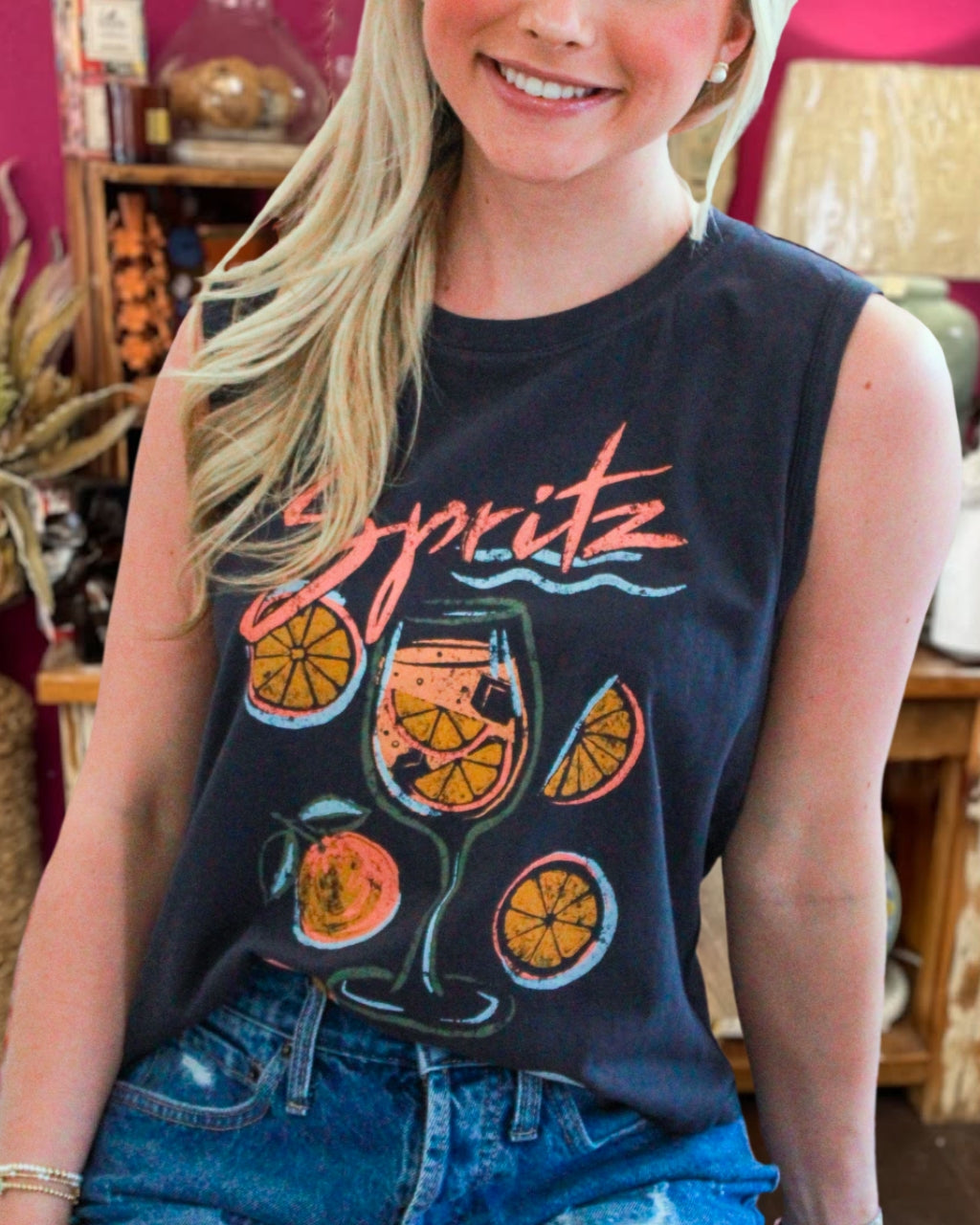 Tangerine Print Tank
