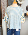 Floral Puff Striped Tee