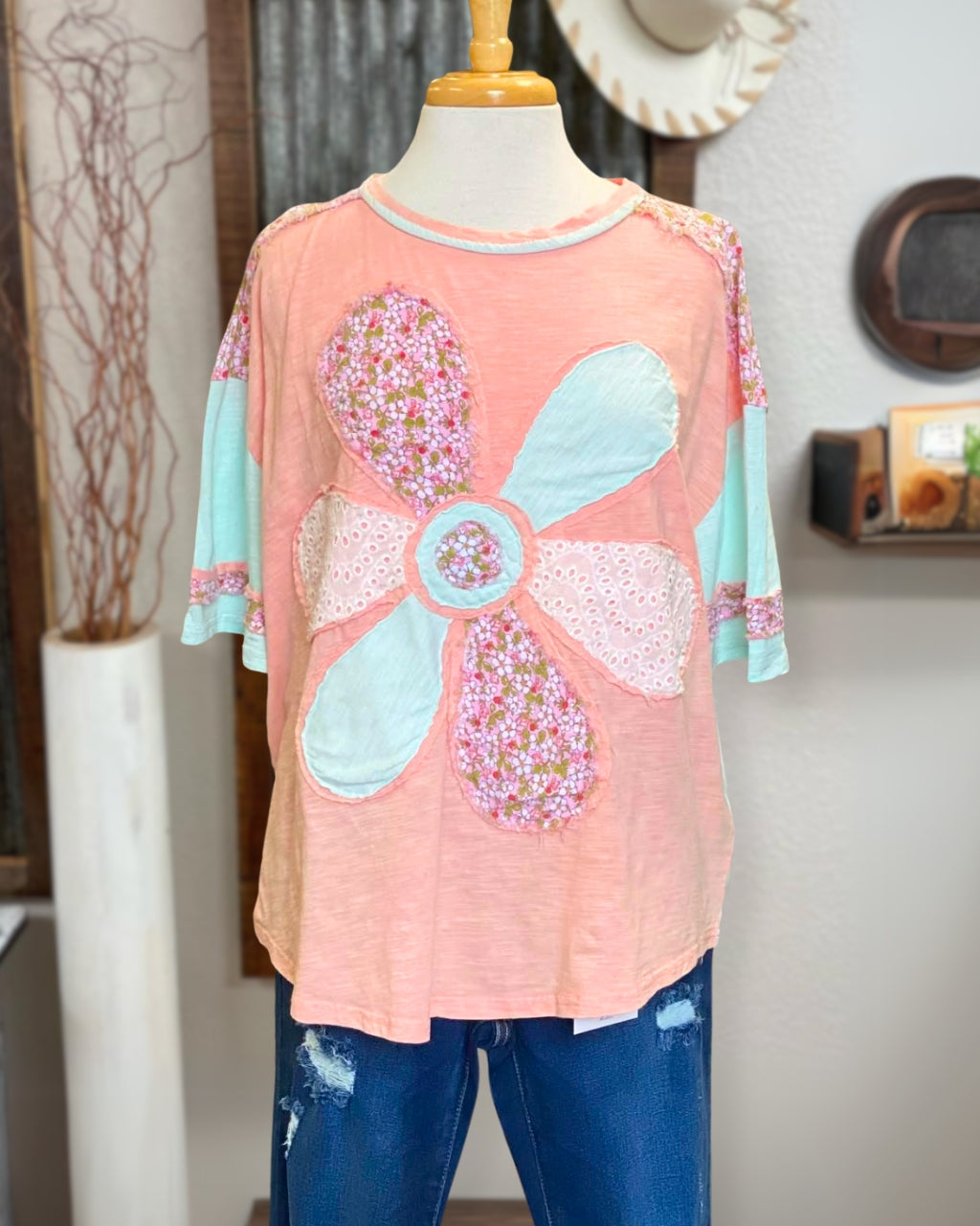 Oversize Floral Patch Tee