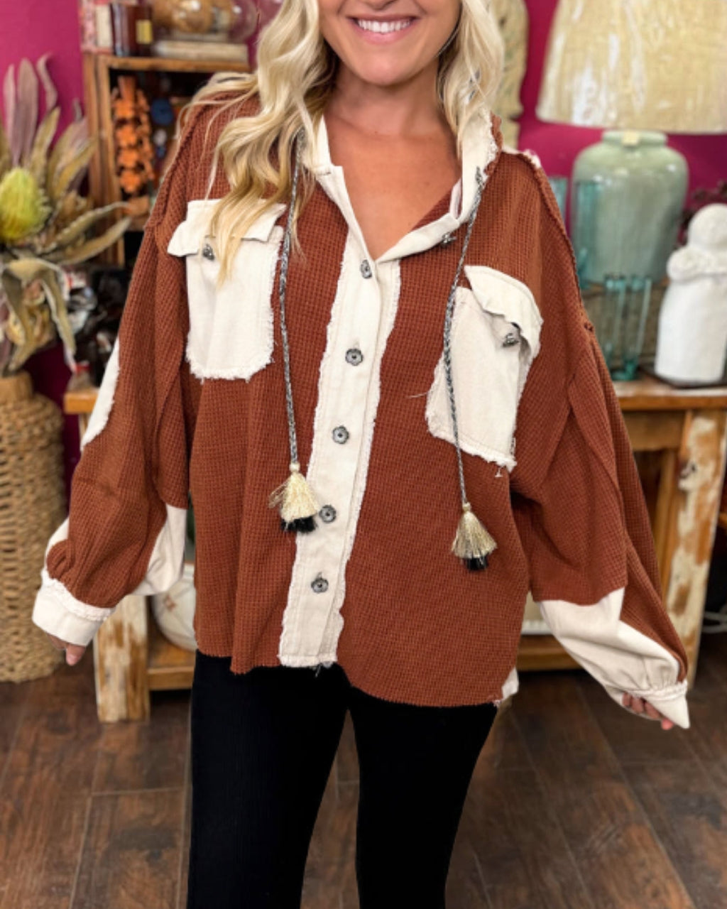 Lazy Weekend Waffle Hoodie Jacket