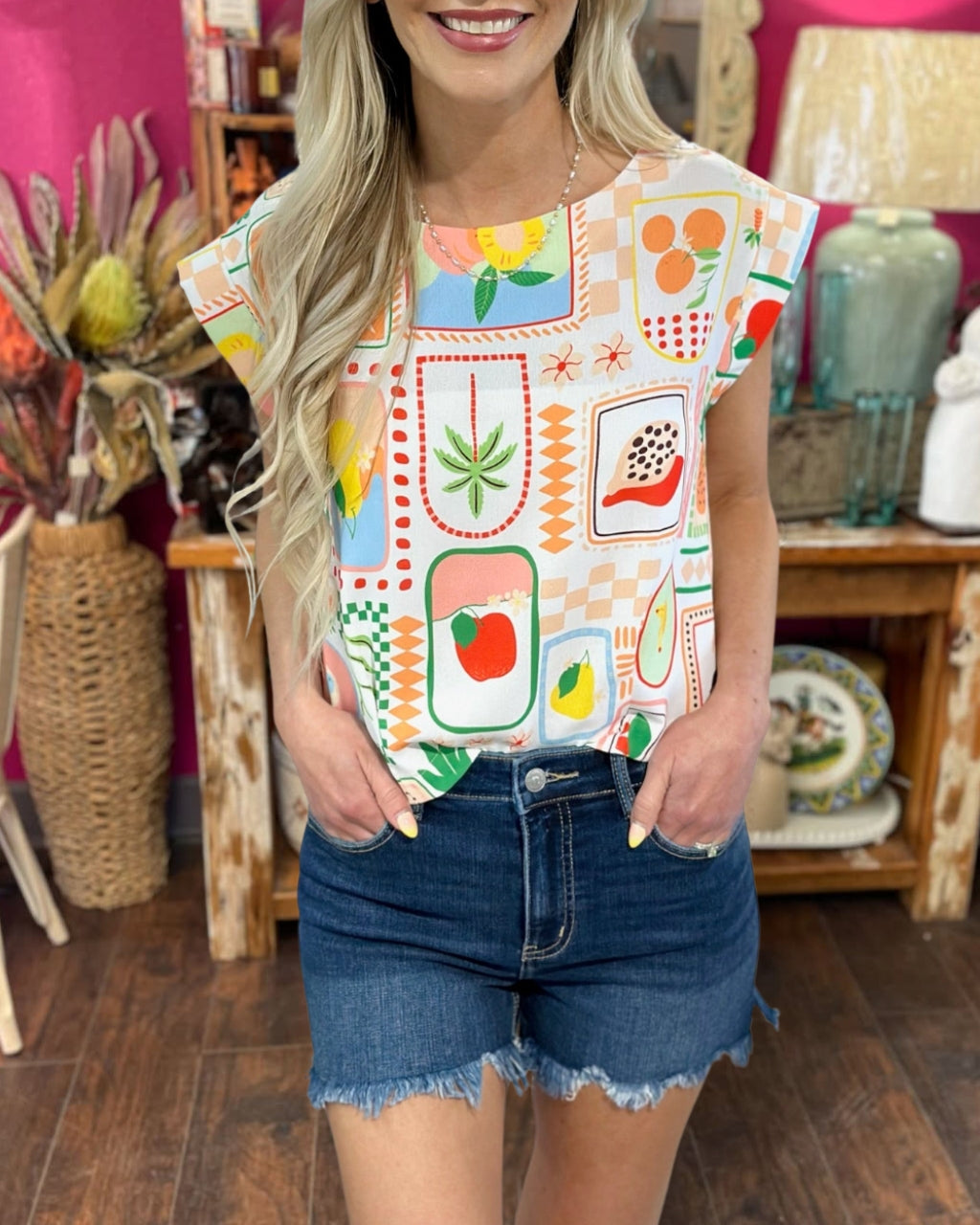 Sunshine Fruit Print Tee