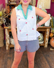 A Cutie Cherry Embroidery Top