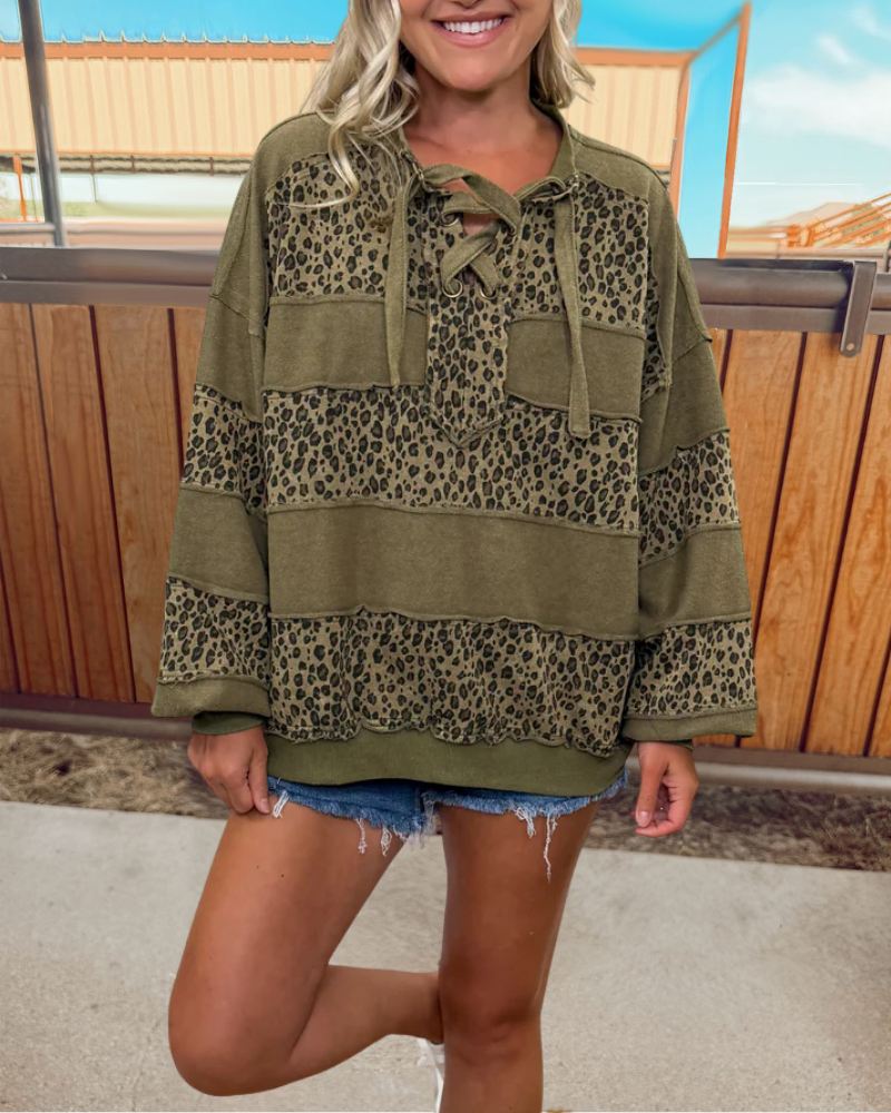 Chic Leopard Layered Pullover