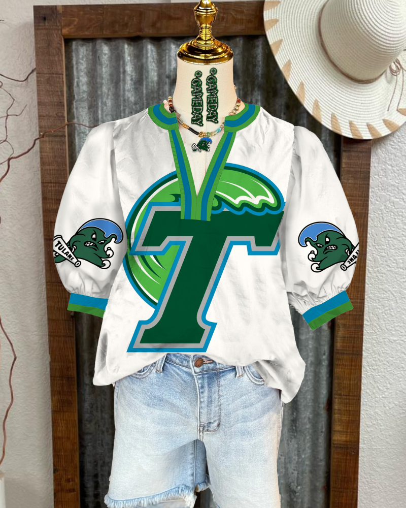 Tulane Green Wave Satin Top